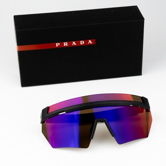 NEW Prada Linea Rossa PS01YS 1BO02U Matte Black Mirror Orange Unisex Sunglasses main image 10